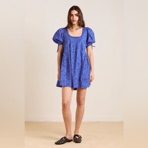 NWT Damson Madder Meri Mini Dress - Blue Paisley Size 4